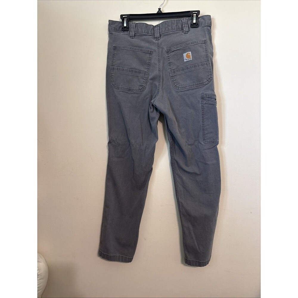 Carhartt Men’s Gray Work Pant 33x32 Pockets Relaxed Fit - Picture 6 of 11